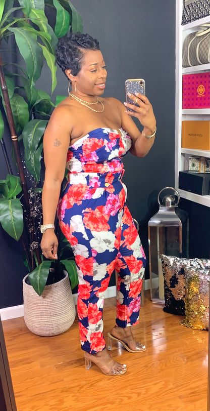 SUMMER VISTA Pant Set (Navy/Multi)