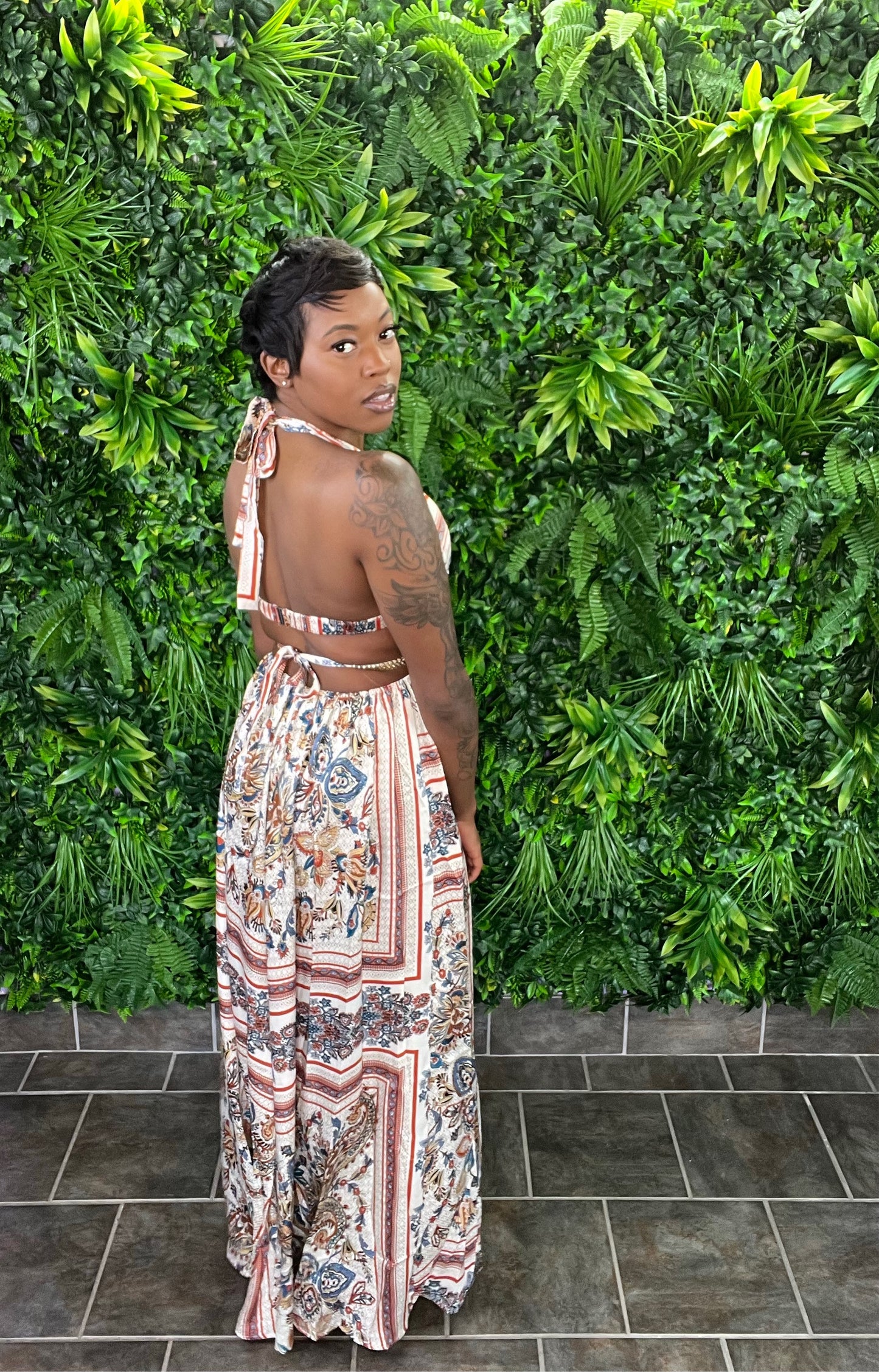 LILLY Cut Out Maxi Dress (Cream)