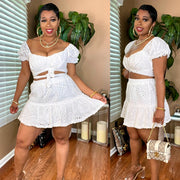 BRYNN Skirt Set (White)